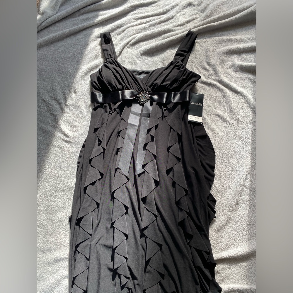 Black Ruffled Cocktail Dress